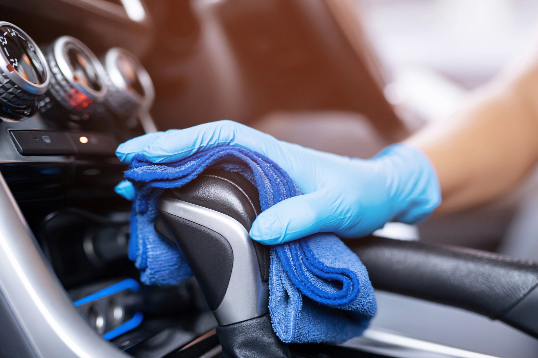 Hand Cleaning the Interior of a Car